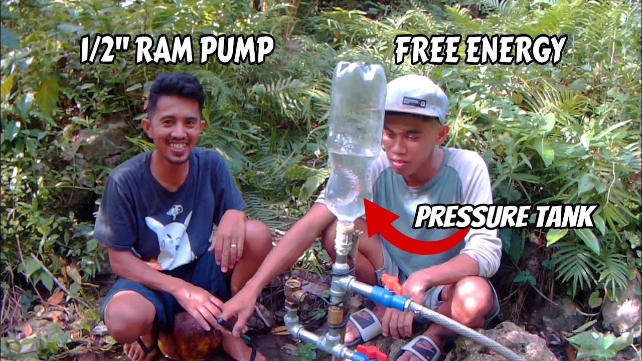Hydraulic Ram Pump using plastic bottle as pressure tank @ambitcaresmotovlog