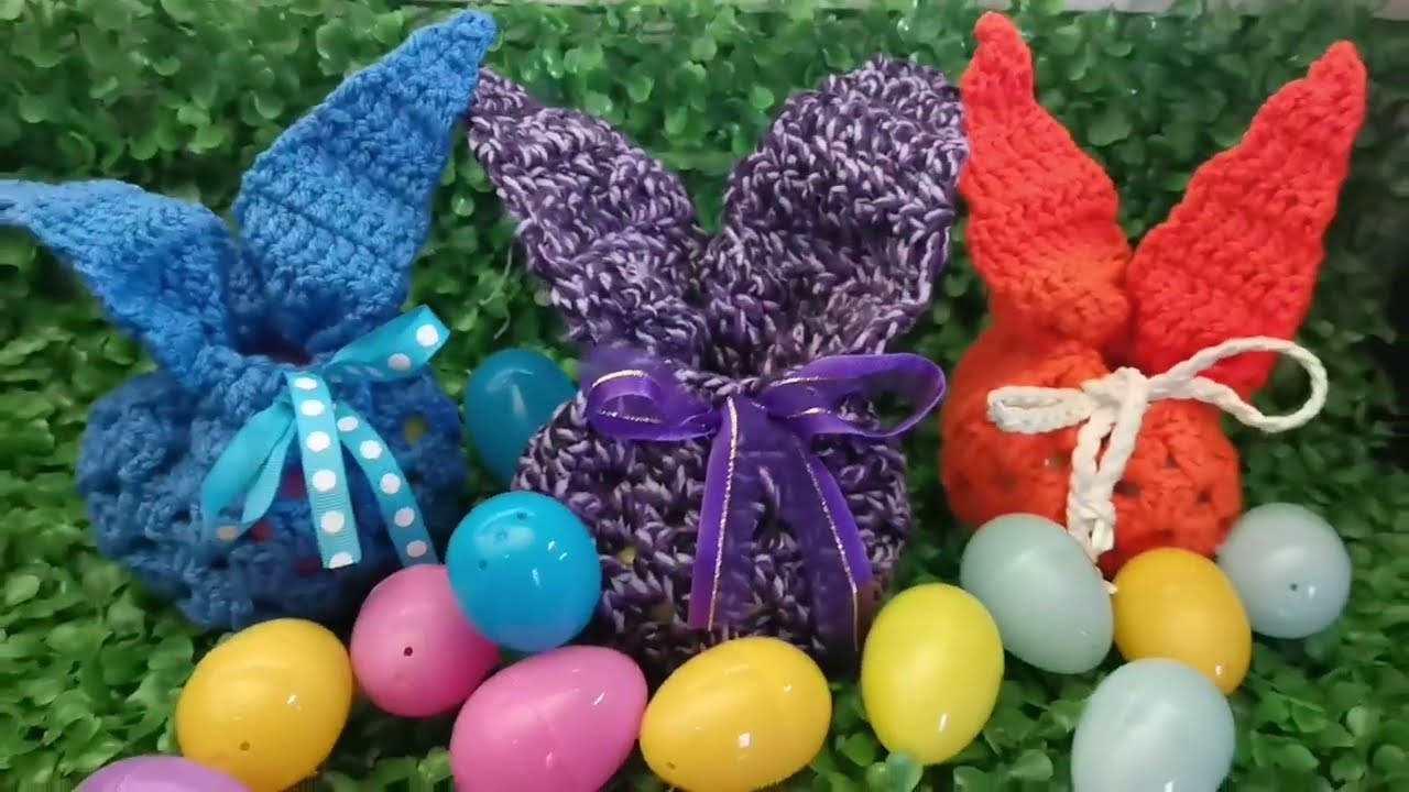 BOLSITA CONEJITO DE PASCUA 🥚🥚🐰🐰 tejido a crochet fácil rápido y hermoso 🫰🧶🧶💅