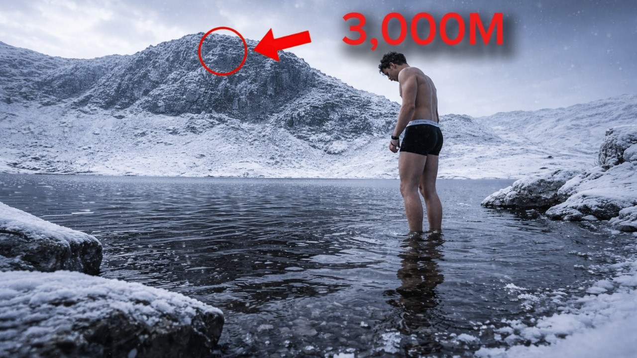 Going a hike into a freezing lake in The Lake District