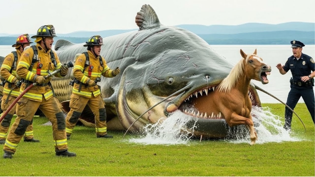 EQUIPO DE RESCATE HEROICO salva yegua madre INDEFENSA de BAGRE GIGANTE 🐴🐟
