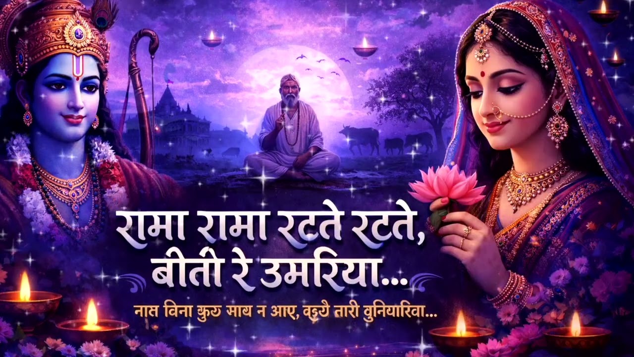 🪷💫रामा रामा रटते रटते, बीती रे उमरिया 🙏🙏#trending #kirshanabhajan#viralvideo #radhakrishna #bhajan 