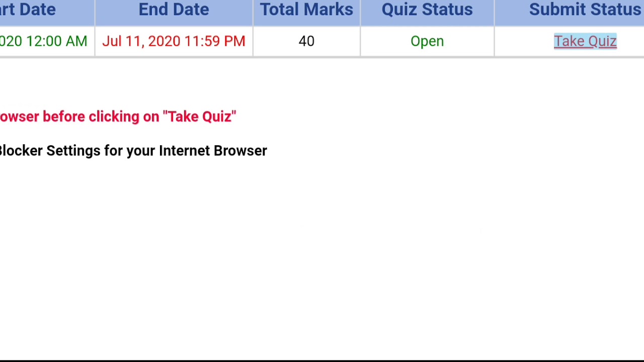 Grand Quiz of Mth 601