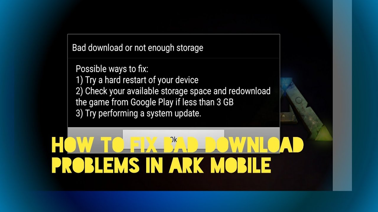 How to fix bad download problem in ark mobile by Crazy Gamer