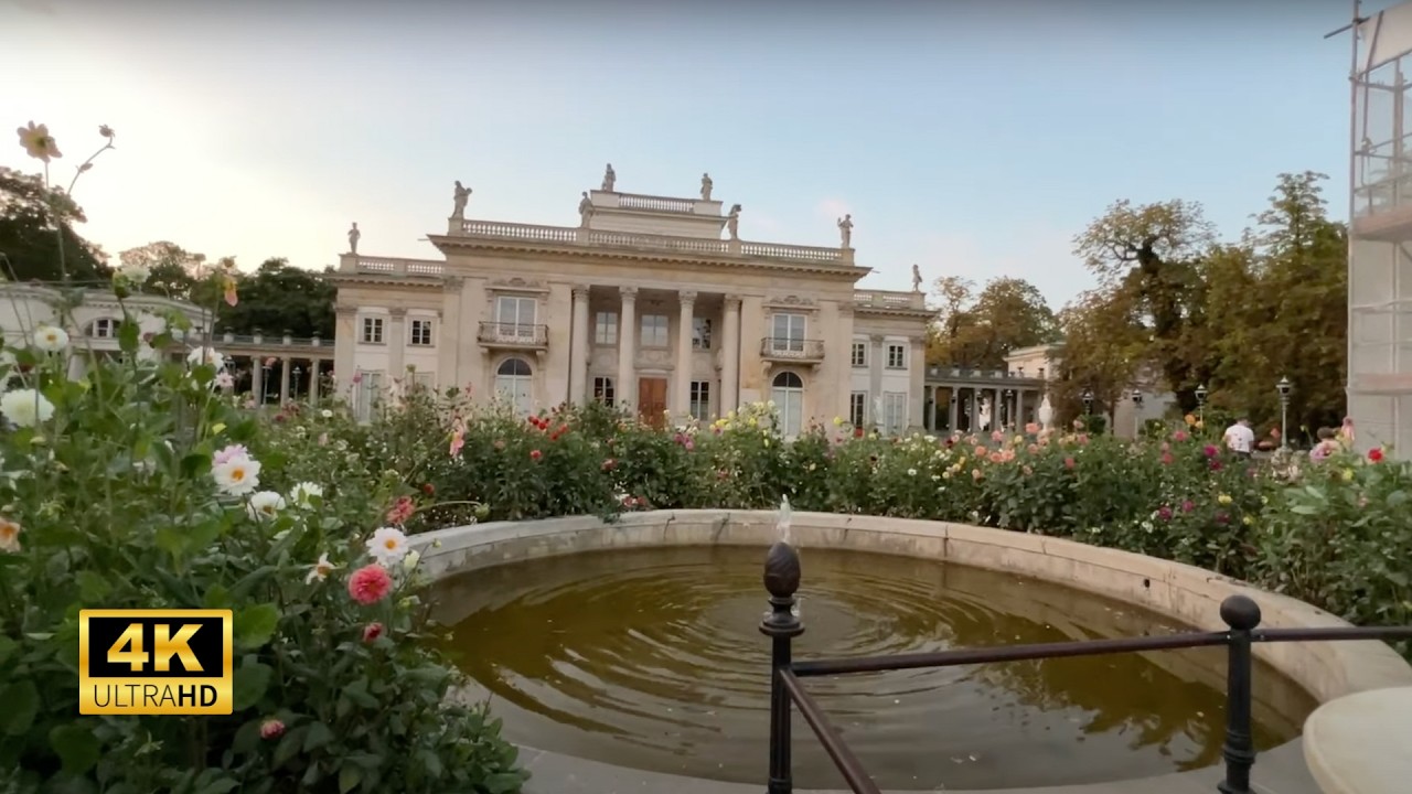 Evening Walk around the Royal Łazienki Park - Warsaw, Poland - 4K 60fps
