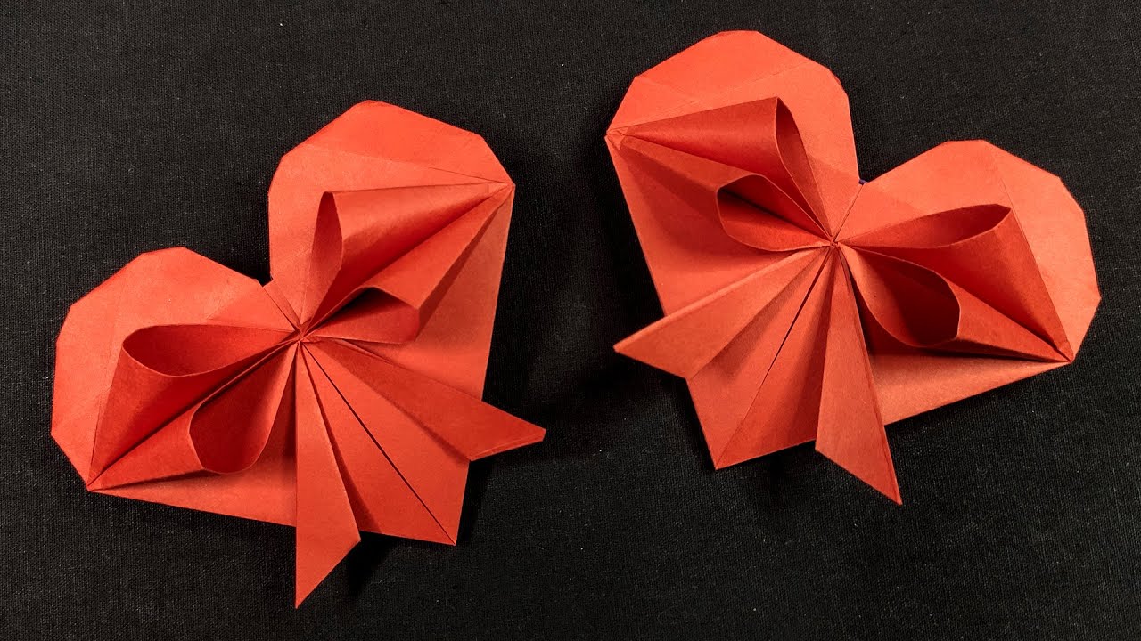Awesome Origami HEART WITH BOW - Easy Origami DIY