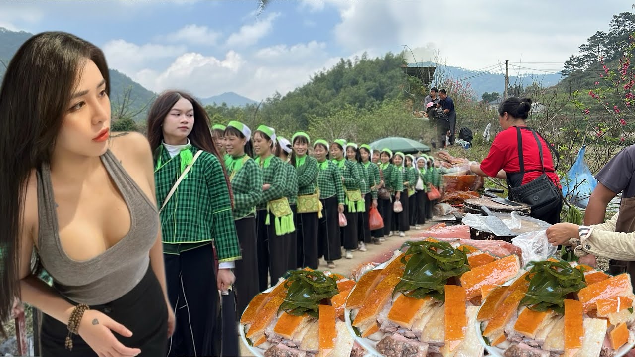 During a traditional festival in the mountainous countryside, many girls line up to buy this.