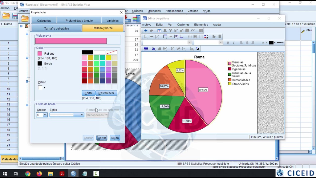 5 SPSS, Gráficos de barras y circulares