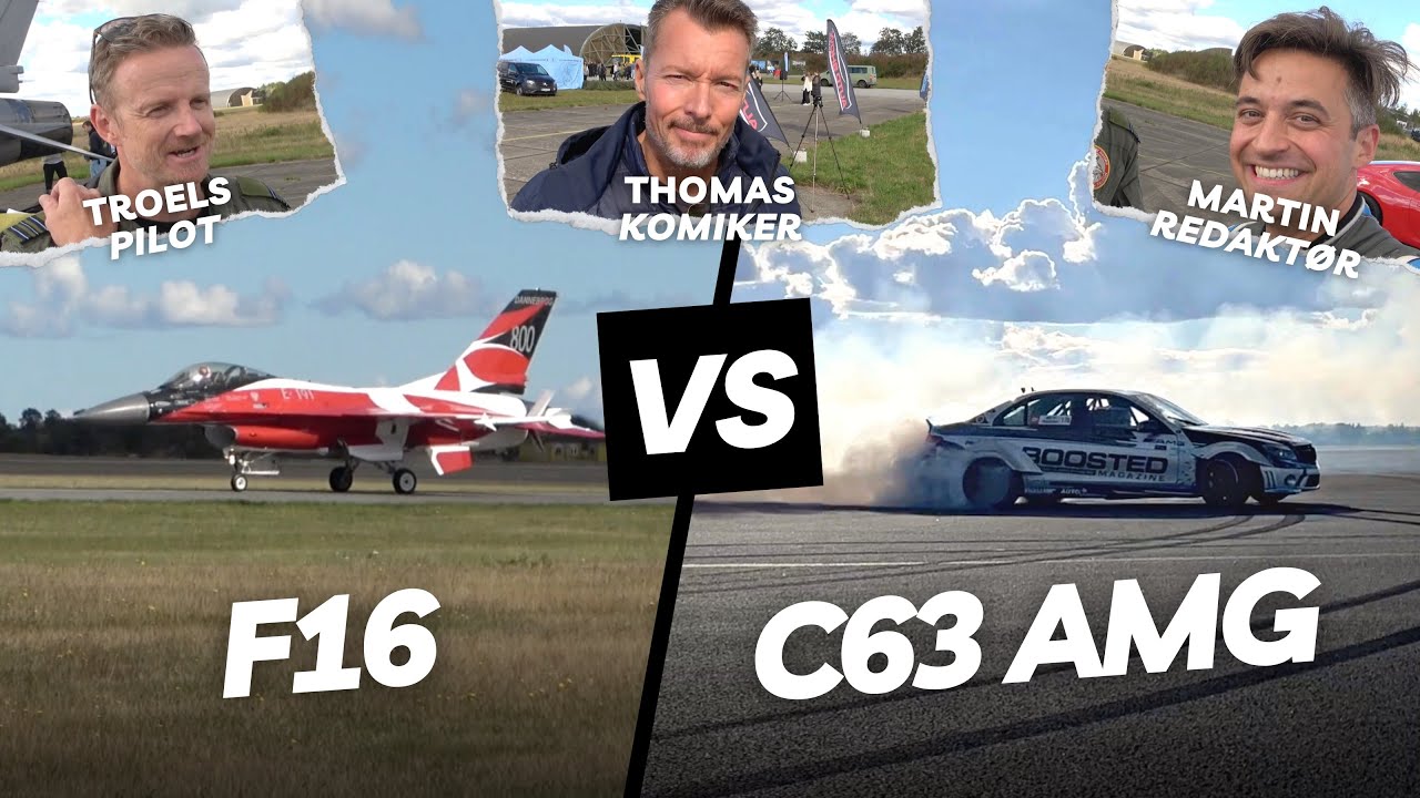 F16 vs. C63 AMG Dragrace – hvem er hurtigst?