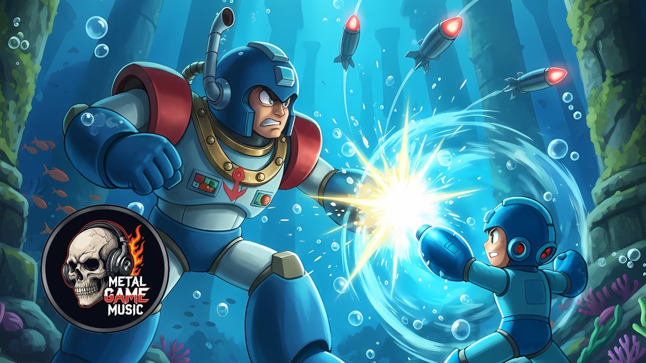 Mega Man 4: Dive Man Stage Epic Metal Cover with shredding guitars & heavy drums! Let's Dive!