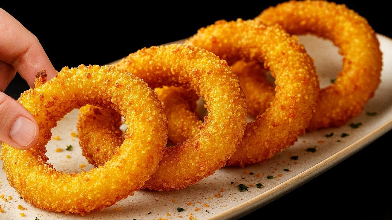 Ich frittiere nie wieder Zwiebel! Dieses Rezept kennt keiner–Super Knusprige Zwiebelringe!