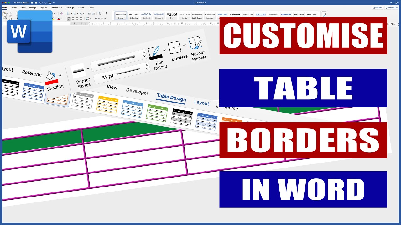 Customise Table Borders and Cell Outlines in Word | Microsoft Word Tutorials
