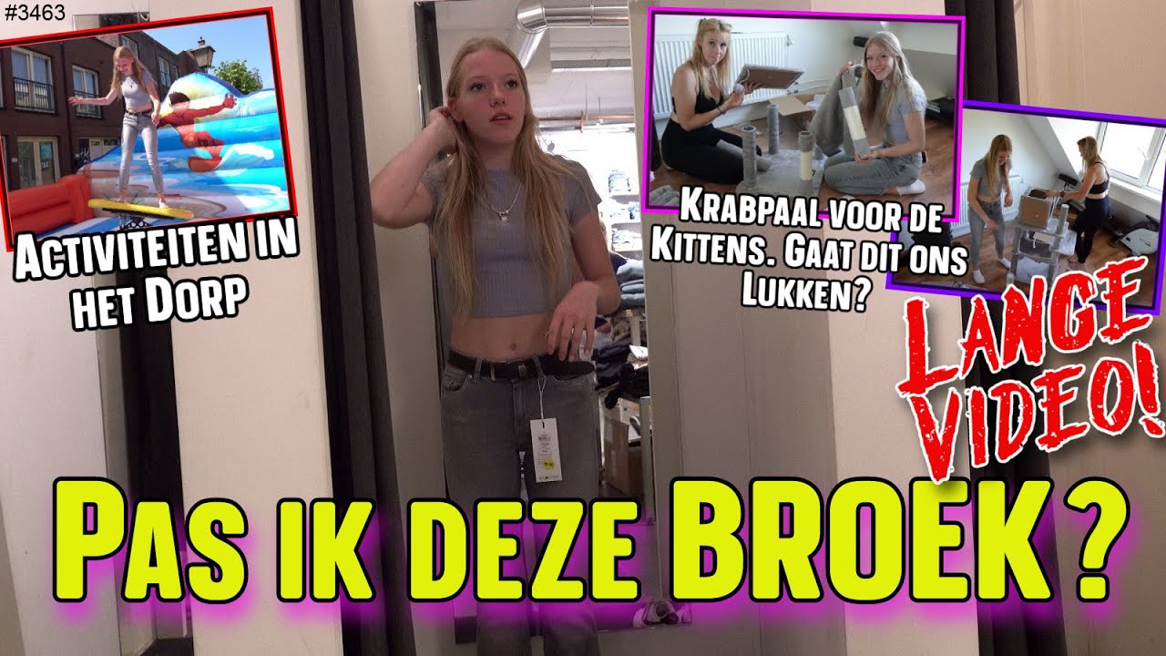 Shoppen voor een NIEUWE SPIJKERBROEK. Voor de KITTENS een eigen KRABPAAL in elkaar zetten  #3463