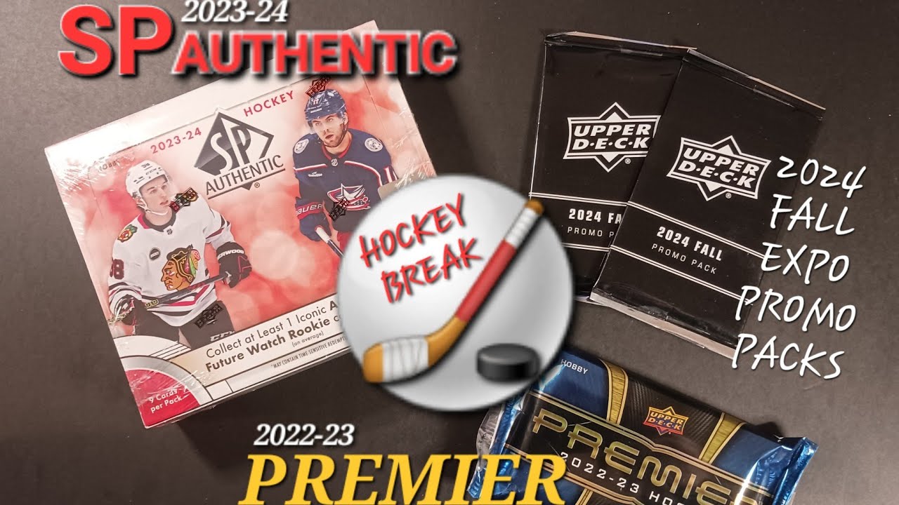 PREMIER SP AUTHENTIC BOX BREAK WITH 2× UPPER DECK FALL EXPO PROMO BLACK PACKS #upperdeckhockey