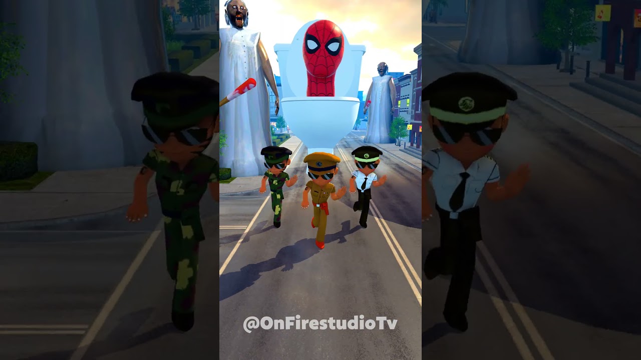 Bombastic Run! Spider Man & Little Singham Familly #shorts #skibiditoilet