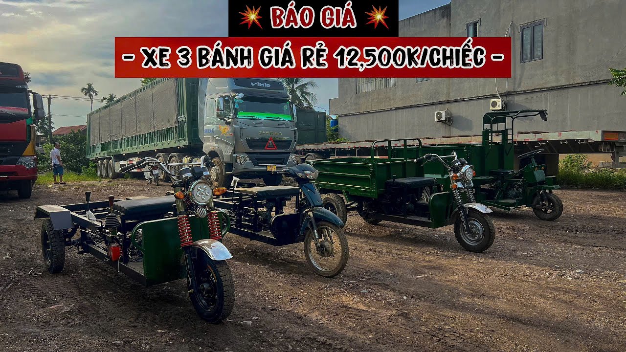 Báo giá : Xe 3 Bánh cũ giá rẻ và Khung Xe 3 Bánh mới | Thiết kế xe ba bánh chở hàng