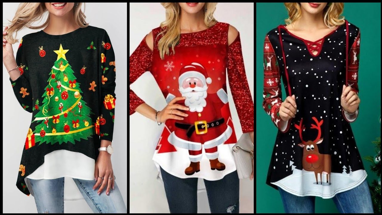 Top Most Elegant Christmas Tops/Shirts Designs For Girls BY Street Fashion