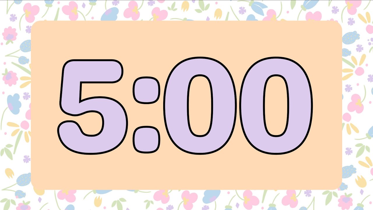 5 Minute Easter Spring Pastel Flower Timer (Fun Percussion Tones at End, No Music)