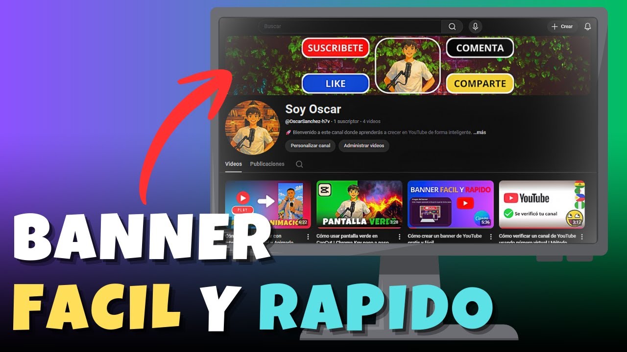 Cómo hacer un banner para YouTube gratis y fácil