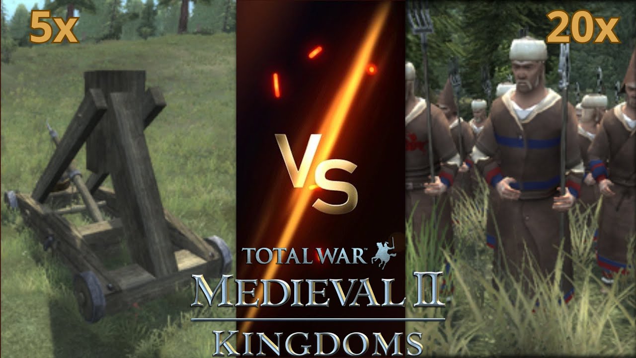 Can a Big Peasant Blob Challenge 5 Mangonels in Medieval 2: Total War Kingdoms?
