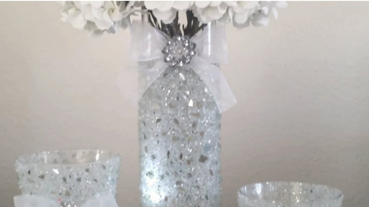 BLING AND CRUSHED GLASS DECOR DIY ( 2X UPLOAD)