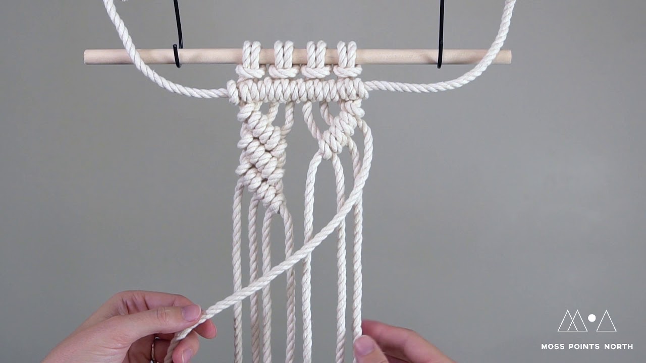 Macrame Diagonal Clove Hitch Knot Demonstration