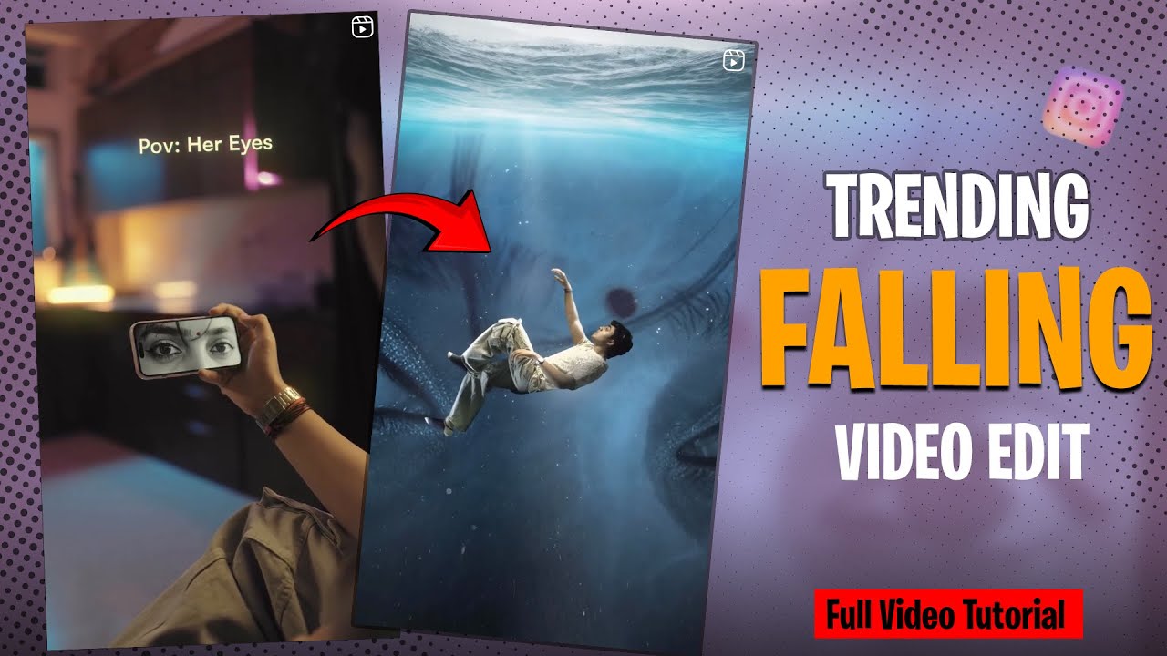 Trending Underwater Eye illusion Reel Editing || Viral Free Falling Effect editing Tutorial 