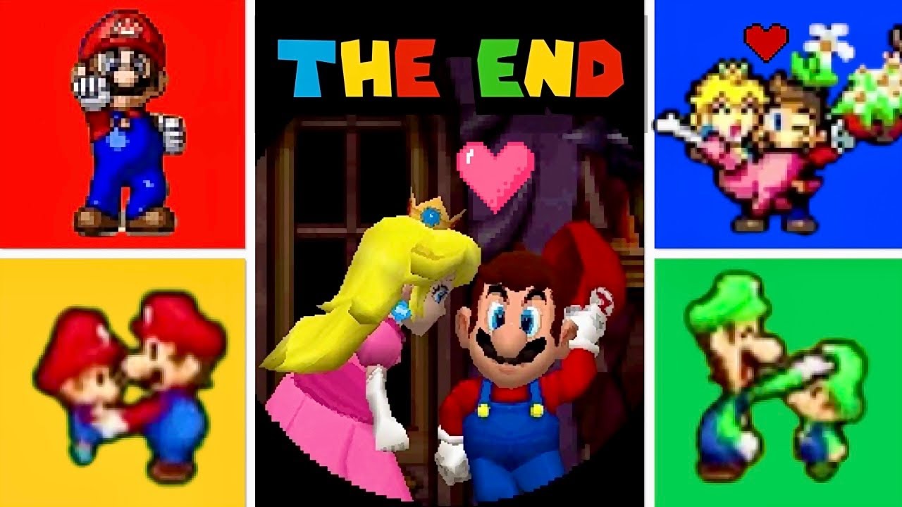 All Mario Nintendo DS ENDINGS - 4K