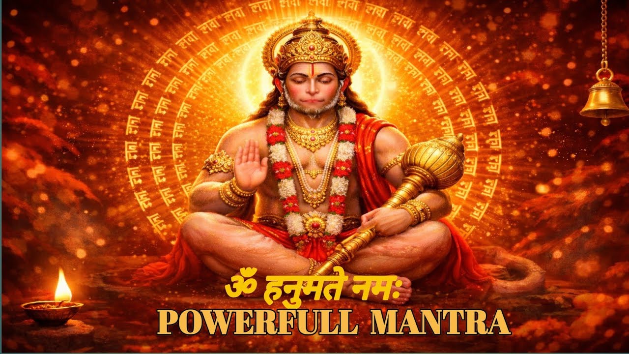 ॐ हनुमते नमः | Powerful Hanuman Mantra 32 Minutes | Remove Negative Energy & Fear