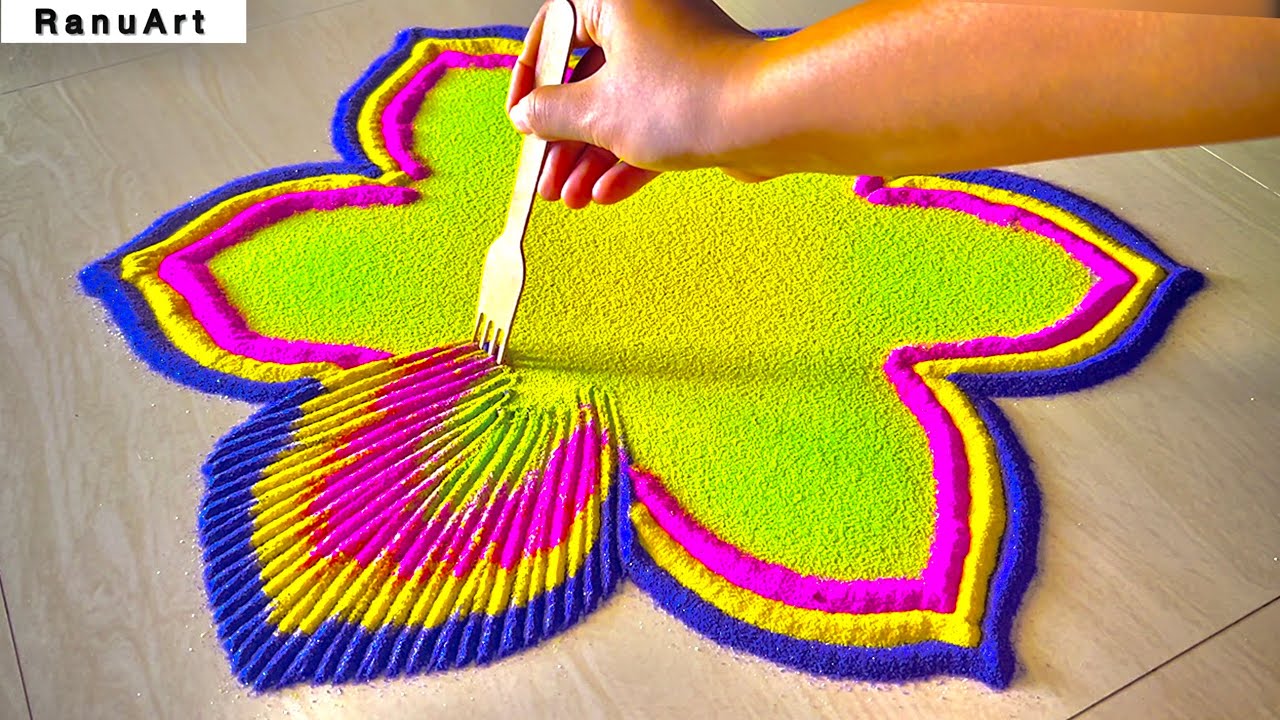 🌸New Viral Rangoli Design for Ashadhi Ekadashi 2025 | Easy & Beautiful Kolam Diwali 2025 | Ranu Art