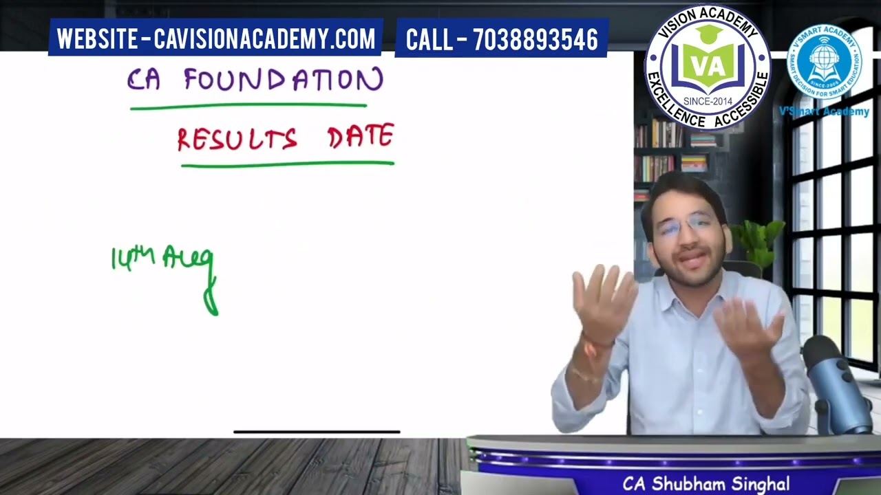 CA Foundation Results Date June 2023 | CA Inter May'24 Batch Launch Vsmart Academy