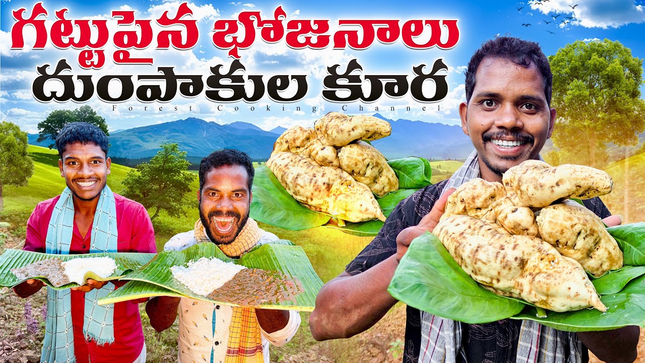 Tribal Forest Recipe | దుంపాకుల కూర వంటకం | గట్టుపైన భోజనాలు | Forest Cooking