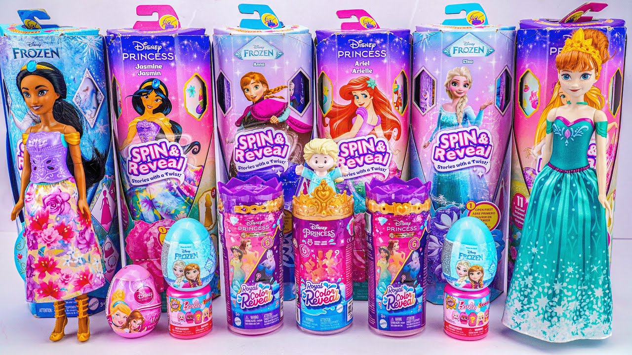 Unboxing Disney Frozen Toys ASMR | Disney Princess Spin & Reveal, Surprise Elsa and Ariel Doll Toys