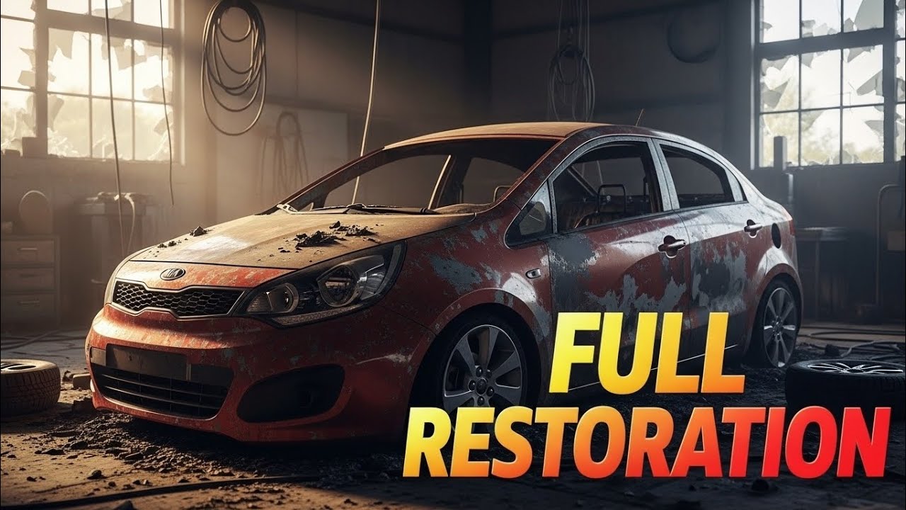 ASMR Car Restoration! 2014 Kia Rio Full Restoration Burnt to New