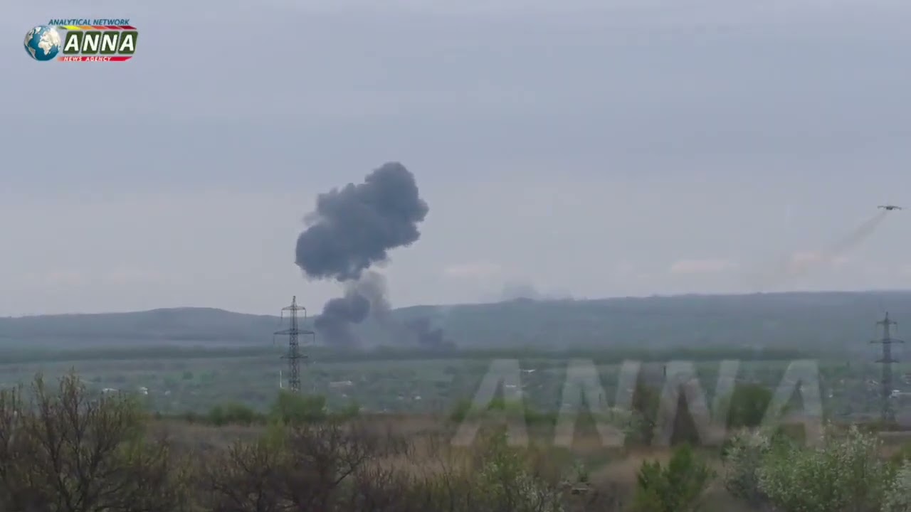 Russian Su-25 attack aircraft after striking a target in Popasna