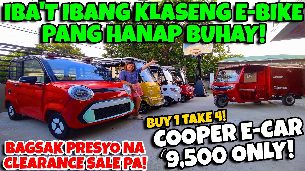 MINI COOPER E-CAR, CARGO PASSENGER AT IBA'T IBANG KLASE NG E-BIKE PANG HANAP BUHAY BAGSAK PRESYO NA!