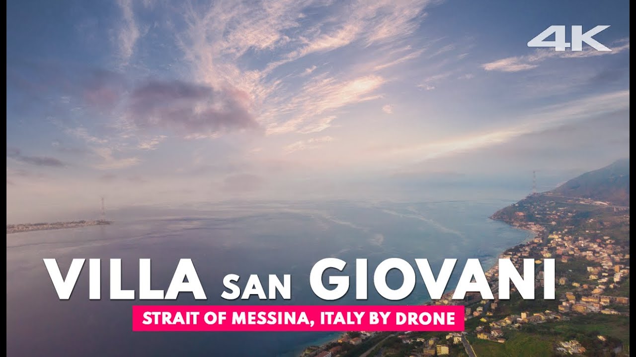 VILLA SAN GIOVANI by drone 4K, Strait of Messina, Aerial cinematic drone video