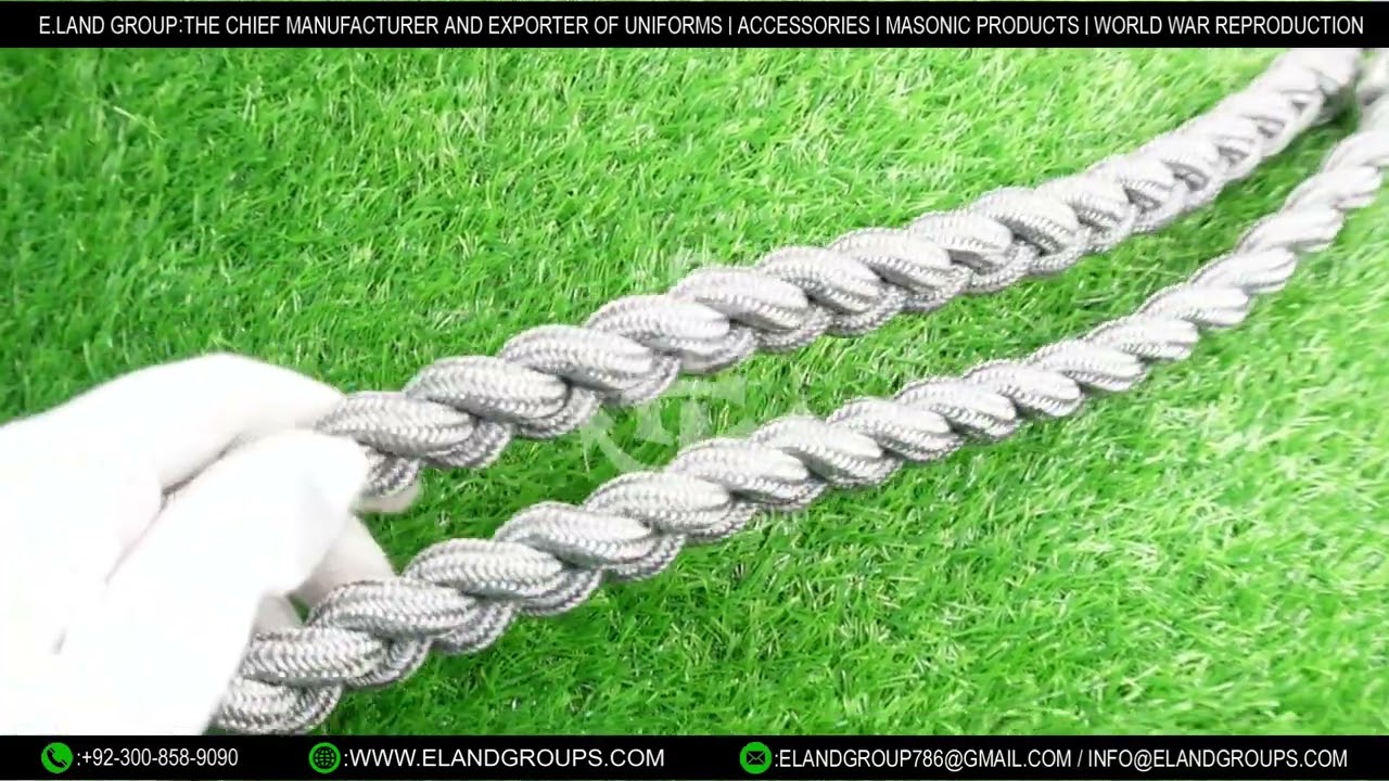 Military Shoulder Cord Grey, Uniform Cords, Shoulder Cords, Military Shoulder Cord