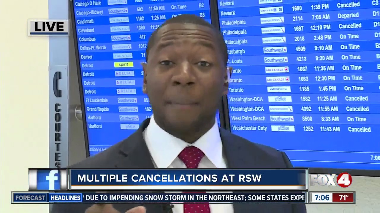 Flights delayed and cancelled at local airports