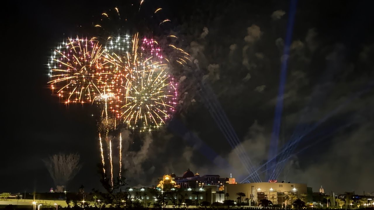 Celestial Goodnight Fireworks | 3 launch sites testing at Epic Universe