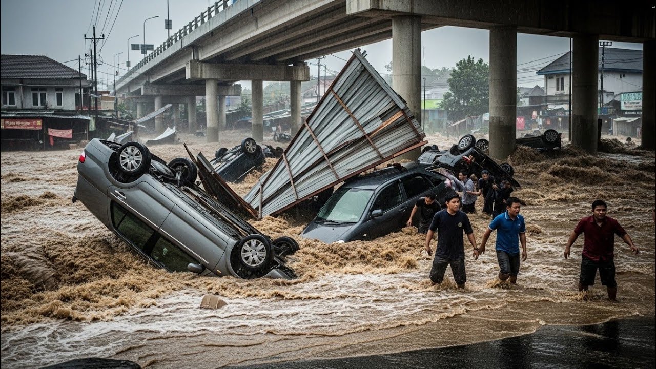 Detik-Detik Banjir dan Longsor di Tangerang Selatan! Serpong Berubah Jadi Lautan, Warga Terjebak