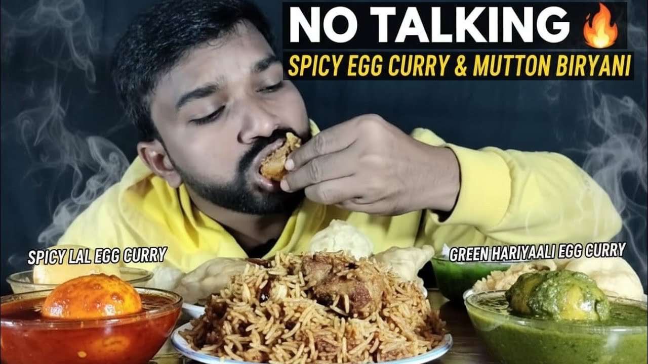 🌿 HARIYAALI EGG CURRY WITH LUCHI ASMR | NO TALKING INDIAN FOOD EATING