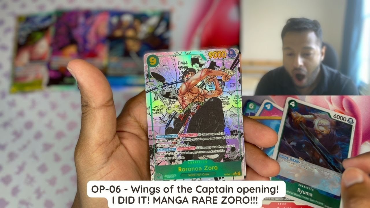 OP-06 - Wings of the Captain OPENING!!! I PULLED MANGA RARE RORONOA ZORO!!!
