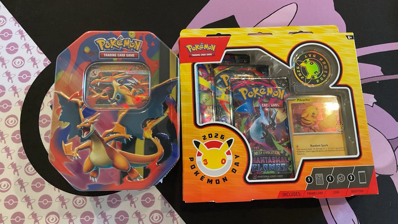 We open a mega Charizard Y EX tin and a Pokémon day box on a Saturday!
