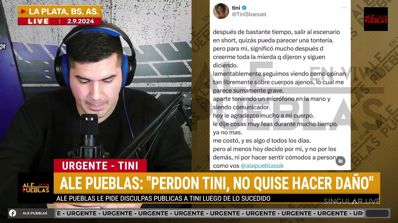 URGENTE - PERDON  TINI LE DICE ALE PUEBLAS