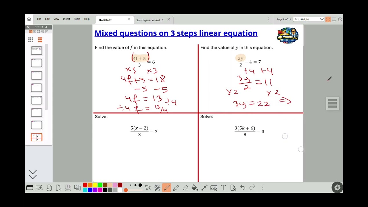 GCSE & IGCSE Maths - 3-Steps Linear Equations with Mr Moodliar