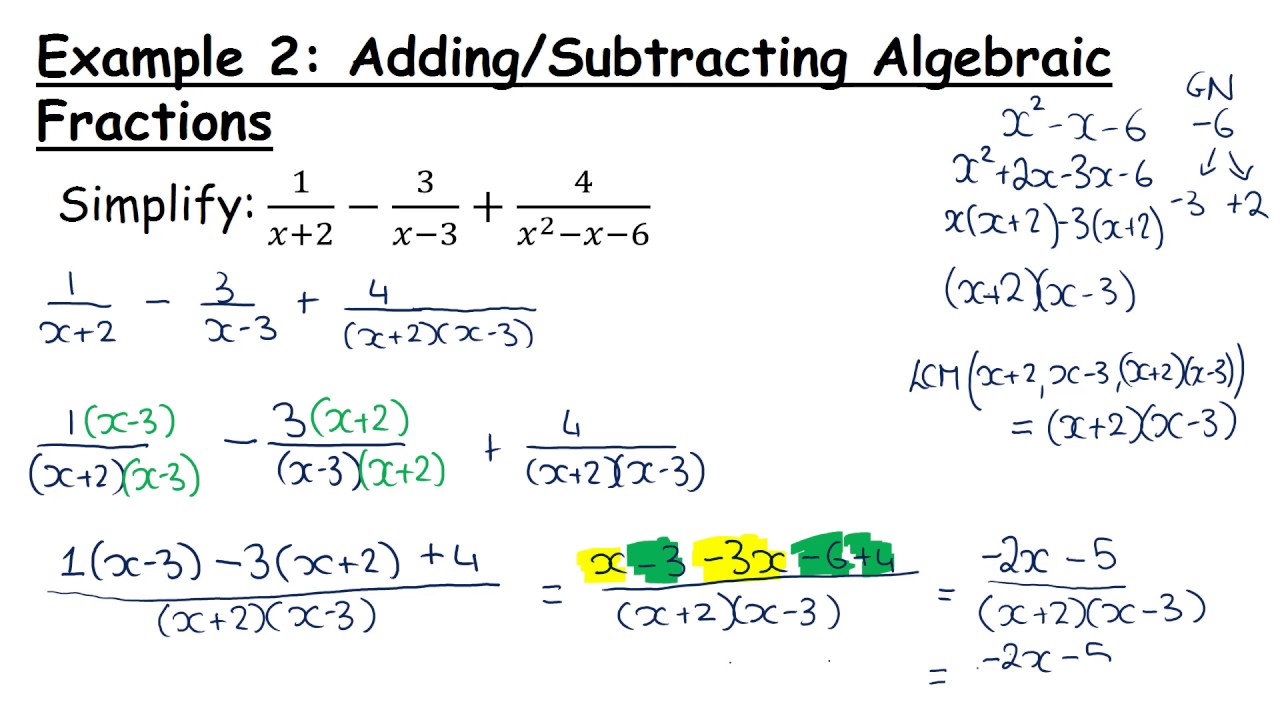 LCHL - Algebra Revision - Fractions