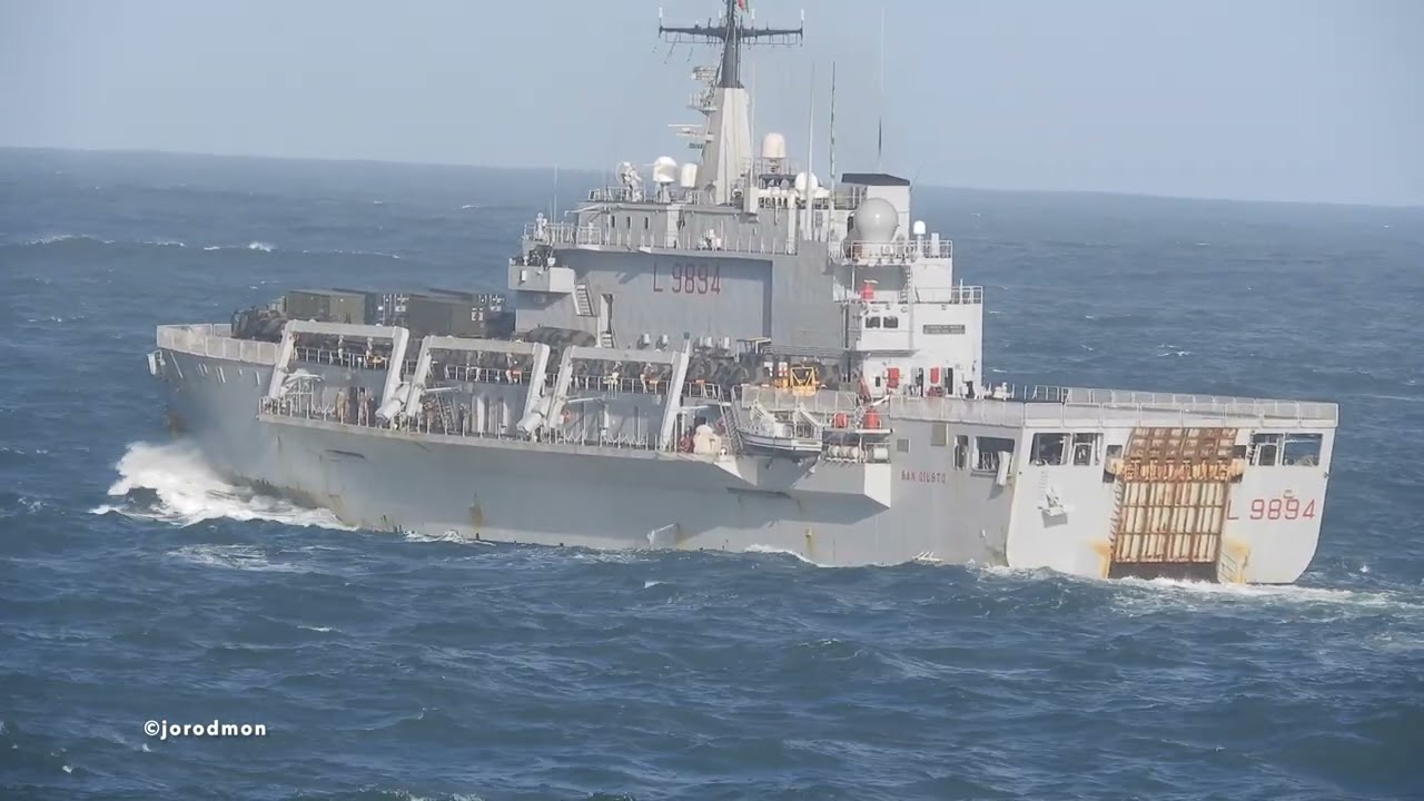Landing Platform Dock ITS  SAN GIUSTO (L 9894) departs A Coruña [4K]