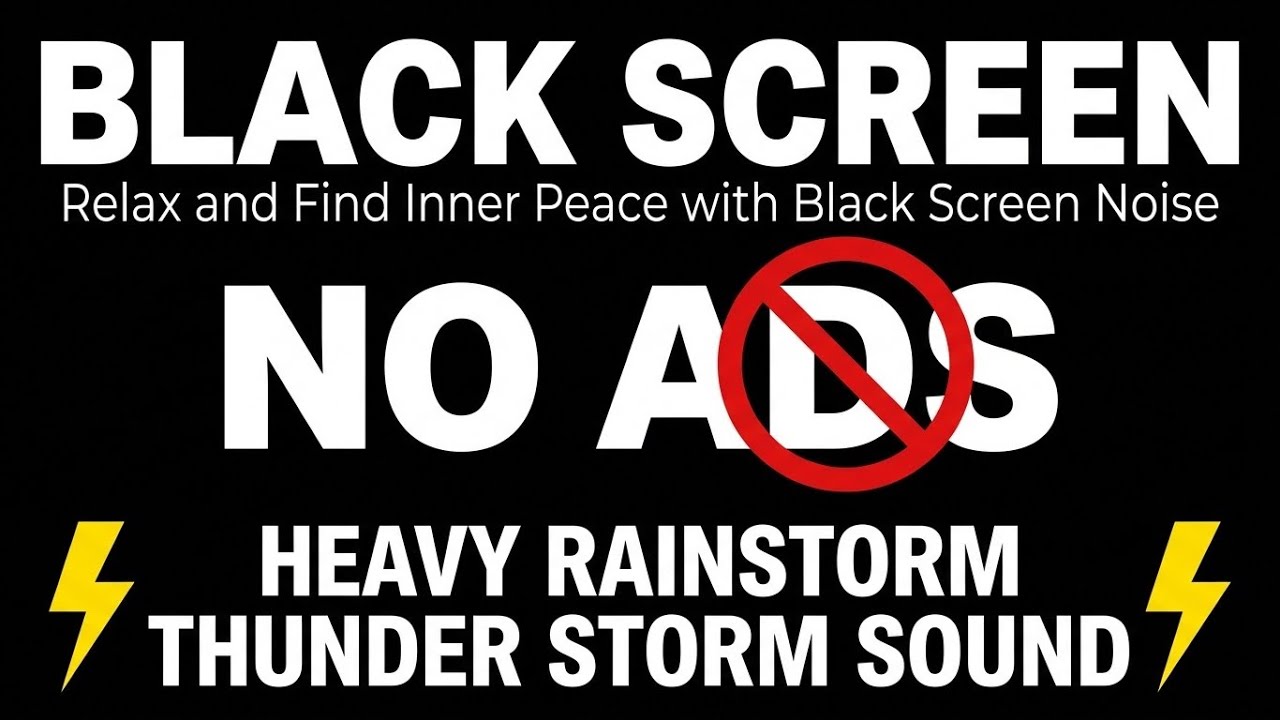 🔴 Heavy Rain and Thunder Sounds for Sleeping – Black Screen | Fall Asleep Fast with Thunderstorm 26