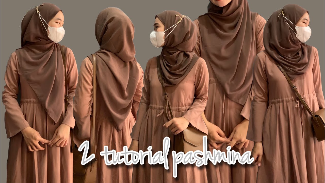 TUTORIAL PASHMINA TERBARU SIMPLE MENUTUP DADA DAN BELAKANG AMAN UNTUK MASKER !