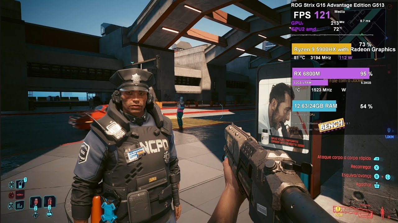 AMD RX 6800M Test  Cyberpunk 2077&nbsp;em 2025  laptop
